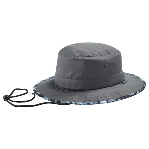UPF 50+ Foldable Sun Hat Patterned Under Brim Bucket Hats for Summer Hiking Fishing Beach Safari Men Women - color: Dark Grey, size: Large
