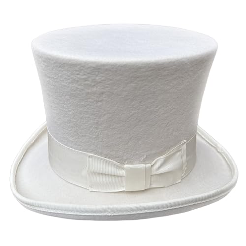 Wool Felt Top Hat Wedding Uncle Sam 7" Tall Topper Hats for Women Men - size: 7 1/8