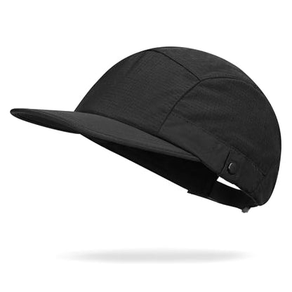 Croogo 5 Panel Running Hat Quick Dry Baseball Cap Sun UV Sports Outdoor Cap - color: M-wbqsg1-black