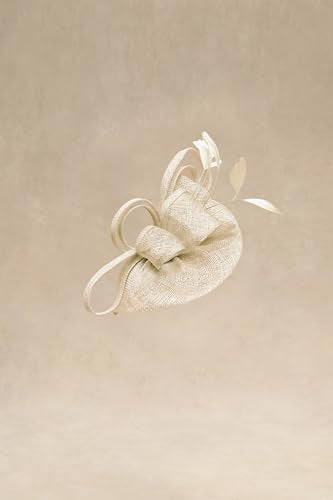 BABEYOND Fascinators Hats for Women Tea Party Glitter Pillbox Hat Derby Hat - color: Off-white