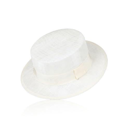 2026 Luxury Handmade Boater Hat, Lightweight Breathable Flax Yarn Summer Hat for Cruise Vacation Photo Essential. - color: White