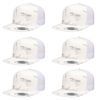 Yupoong 5-Panel YP Classic Trucker Cap | High Profile Flat Visor Snapback - color: Multicam Alpine