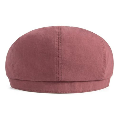 BOTVELA Men's Newsboy Gatsby Hat Cotton Cabbie Cap - color: Burgundy, size: 7 3/4
