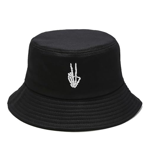 Unisex Bucket Hat Summer UPF 50+ Sun Protection Outdoor Beach Fishing Travel Hiking Hat - color: Skeleton Hand