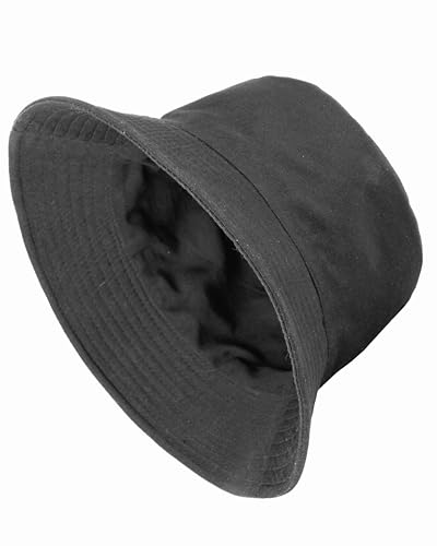 Gelante Reversible Bucket Hat for Men and Women - Cotton, Outdoor Sun Protection Bucket Hats. - color: Black/Black