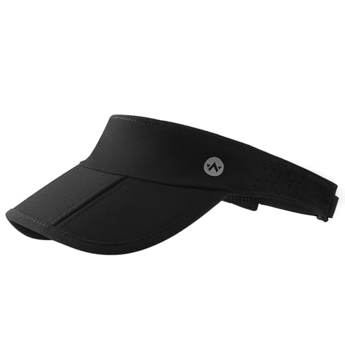WANDER Sports Sun Visor Hat Mesh Foldable Brim for Men Women Running - color: Black