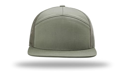 Richardson 168 Hi-Pro 7 Panel Adjustable Snapback Trucker Mesh Back Cap - color: Loden