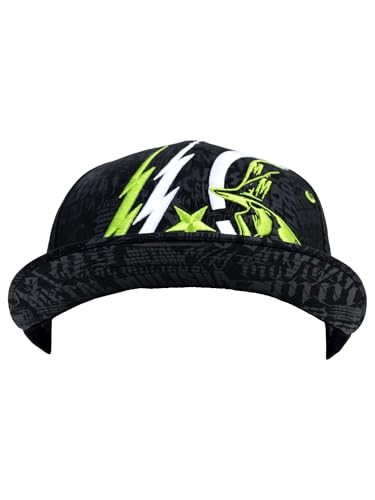 Metal Mulisha Ghost 3 Flex Hat - color: Black Green, size: Large-X-Large