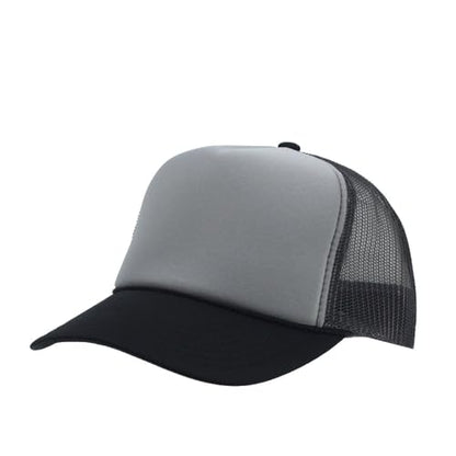 High Crown Foam Mesh Camouflage Tri-Color Oak Leaves Trucker Hat Baseball Cap - color: Black/Gray/Charcoal Gray
