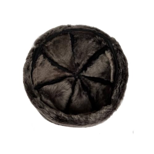 Handmade Sheepskin Leather Trapper Hat – Aviator Cap with Fur Lined Ear Flaps, Shearling Russian Ushanka Winter Hat - color: Coffe, size: Large