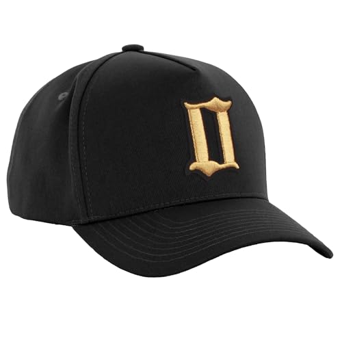 Daxton Premium Trucker Hat Twill 5 Panel Cap Vintage Custom Embroidery Logo Letter or Number - color: Black Hat-black Gold Logo, style: Number: 0