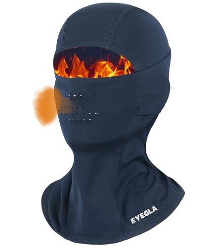 Winter Balaclava Ski Mask for Men Women Thermal Face Mask Breathable Face Cover for Cold Weather Motorcycle Snowboard - color: Navy Blue(with Breath Hole)