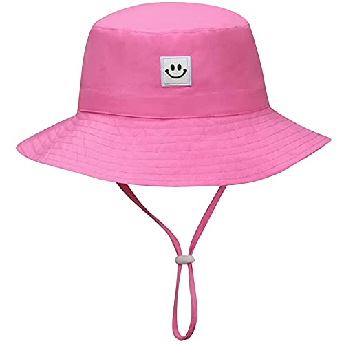 55cube Baby & Toddler Sun Hat UPF 50+ Bucket Hat with Chin Strap - color: 1pack Pink, size: 2-5T