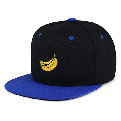JPAK Banana Fruit Hip-Hop Snapback Hat Embroidered Baseball Cap Monkey - color: 16. Black/Blue