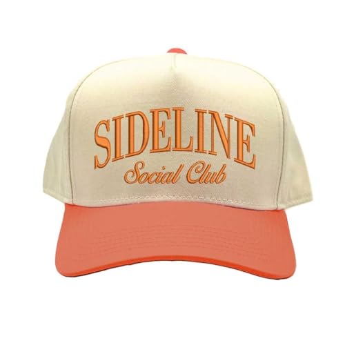Sideline Social Club Two Tone Baseball Hat Unisex Baseball Cap for Streetwear, Tailgates, Rodeos & Festival Fashion - color: Natural Orange