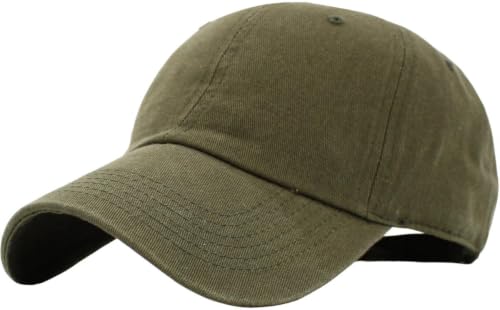 KBETHOS Classic Unisex Cotton Adjustable Low Crown Baseball Cap – Plain Dad Hat - color: Olive (1 Pack)