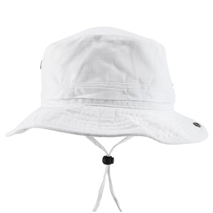 Armycrew Big Oversized Jungle Boonie Bucket Hat with Chin String Fits Upto XXXL - color: White, size: X-Large-XX-Large