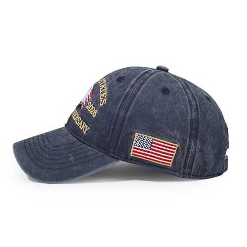 USA 250th Anniversary Baseball Cap Patriotic Embroidered American Hat - color: 1-navy