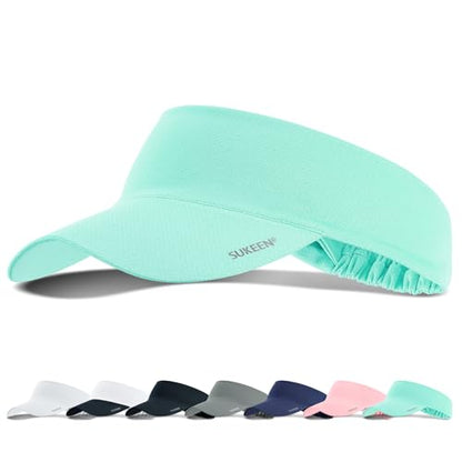 Sukeen Cooling Stretchy Sun Visor for Women Men UV Protection Cooling Hat - color: Macaron Blue