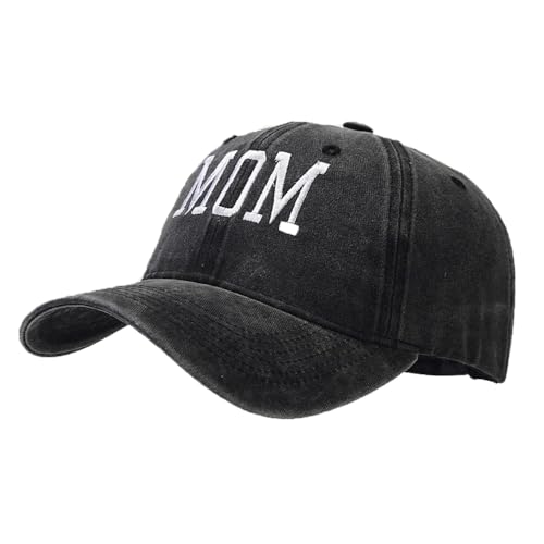 Mom and Dad Hats Fathers Day Mothers Day Embroidered Adjustable Baseball Cap New Parents Gift for Couples - color: Mom-black