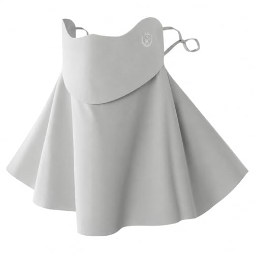 UPF 50+ Sun Face Mask for Women, Cooling Face Neck Cover with Flip-Up Panel for Hiking Cycling Fishing - color: Light Gray