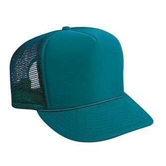 OTTO Polyester Foam Front Youth 5 Panel High Crown Trucker Hat - color: Jade