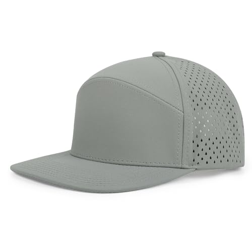 Quick Dry Baseball Cap Flat Brim Snapback Golf Hat for Men Women - color: Lightgrey