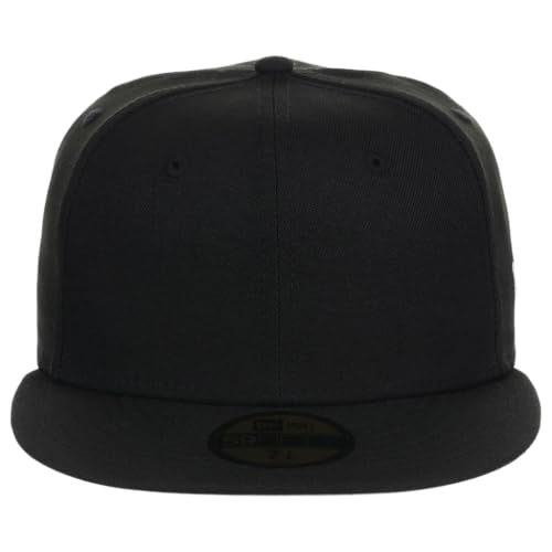 New Era Blank Custom 59FIFTY Fitted Flat Bill Cap - color: Black/Grey Uv, size: 7 1/2
