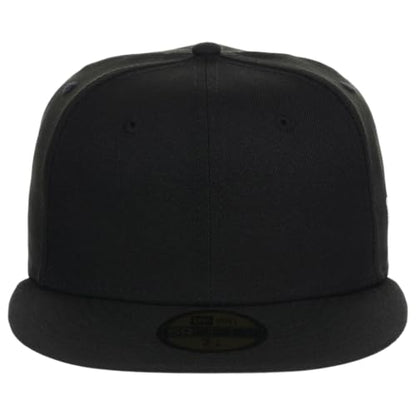 New Era Blank Custom 59FIFTY Fitted Flat Bill Cap - color: Black/Grey Uv, size: One Size