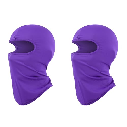 Pukavt 1-3 Pack Kids Balaclava Ski Mask for Boys and Girls - color: Purple-2pk(thin )
