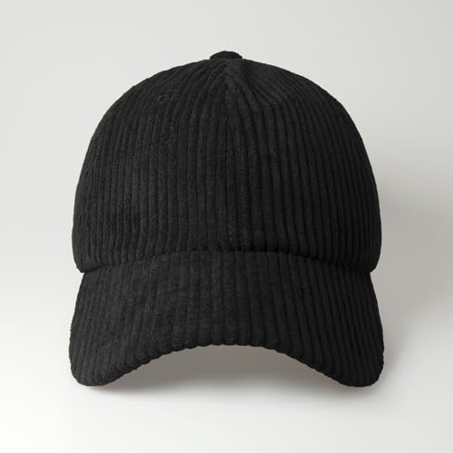 CHOK.LIDS Corduroy Baseball Cap Dad Hat Adjustable Polo Style Curved Brim - color: Black