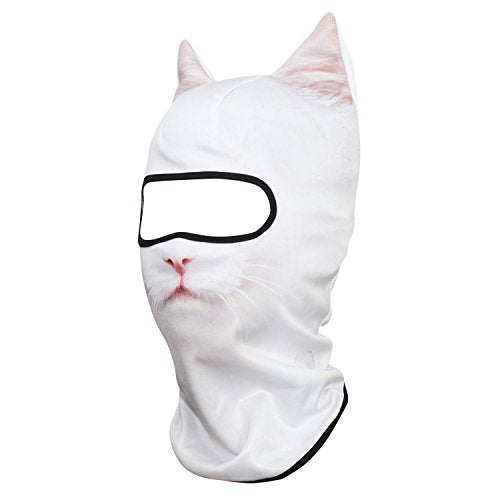 WTACTFUL 3D Animal Ears Balaclava, Breathable Face Mask for Halloween - color: Cat Meb-27