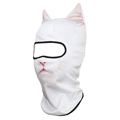 WTACTFUL 3D Animal Ears Balaclava, Breathable Face Mask for Halloween - color: Cat Meb-27