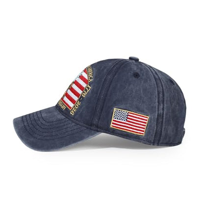 USA 250th Anniversary Baseball Cap Patriotic Embroidered American Hat - color: 3-navy