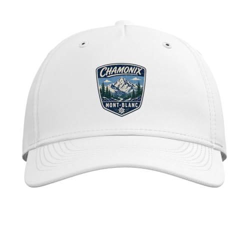 Chamonix Mont Blanc Mountain Hiking Adventure Nature Travel Adjustable Baseball Hat - color: White