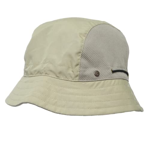 BUILTCOOL Adult Mesh Panel Bucket Cap – Boonie Hat for Fishing, Camping, and Kayaking - color: Khaki, size: Small-Medium
