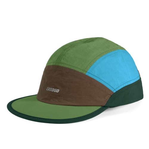 Clakllie Multicolor Short Brim Cap for Men Quick Dry 5 Panel Running Hat - color: Crsb09-green/Taupe