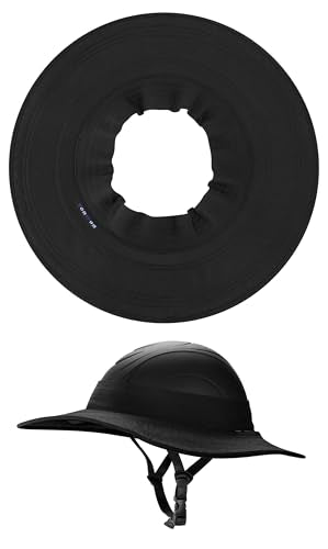 Tontron Helmet Visor |Hard Hat Sunshade with Detachable Neck Flap - color: Black