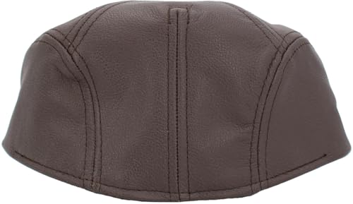 KBETHOS Leather Ascot Made in USA Ivy Collection Classic Newsboy Caps - color: Dark Brown, size: Large