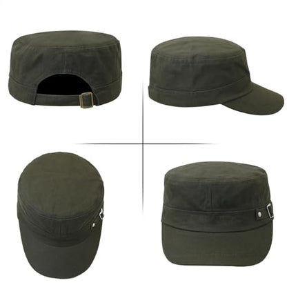 Army Cadet Cap for Men Women Military Flat Top Cap Baseball Caps - color: Army Green