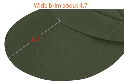 Sun Hats for Women Wide Brim UV Protection Sun Hat Summer Beach Packable Visor - color: Army Green