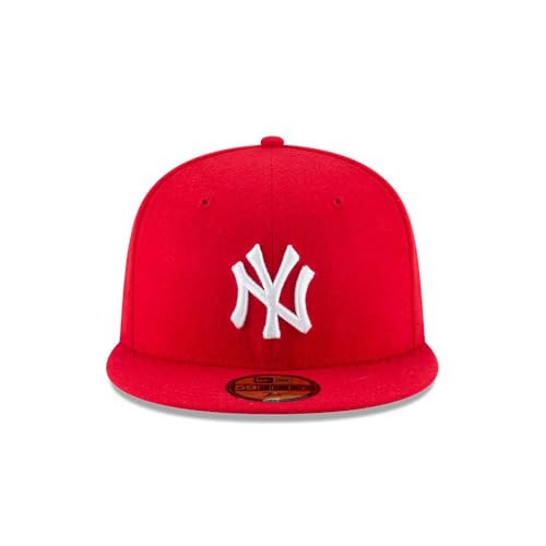 New Era MLB Unisex-Adult New York Yankees - color: Scarlet/White, size: 7 3/8