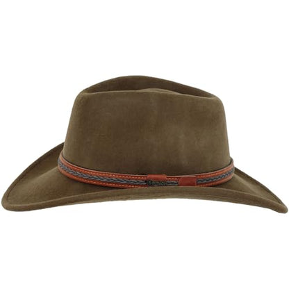 Outback Trading Unisex Adult's High Country Durable Wool Western Cowboy Hat with Brim Lock - color: Serpent, size: Small