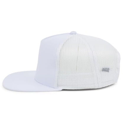 Lids Blank Essential 5-Panel Trucker Adjustable Snapback Hat - color: White