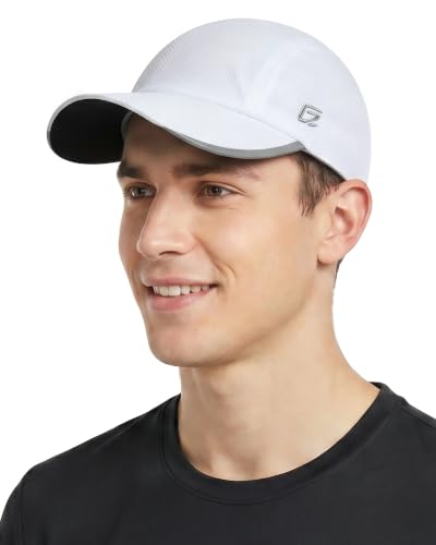 GADIEMKENSD Men’s Running Hat Performance Mesh Cap, Excellent Breathable - color: White