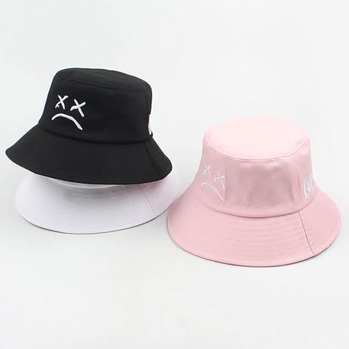 Bucket Hat Unisex Simple Caps Hip Hop Gorros Men Women Cap Beach Fishing Sunhat - color: Black1
