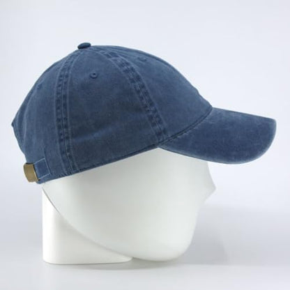 Classic Blank Dad Hat Cotton Adjustable Strap Baseball Cap - color: Navy Washed