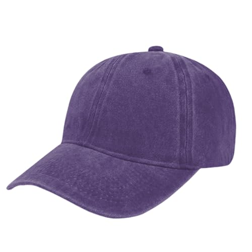 TOPTIE Washed Cotton Dad Baseball Cap - Low Profile Adjustable Hat - color: Purple