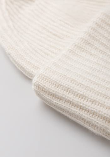 Style Republic Women’s Chunky Knit Beanie, 100% Pure Cashmere Cap, Soft & Stretchy, Warm Hat for Autumn, Winter, Spring - color: Cream