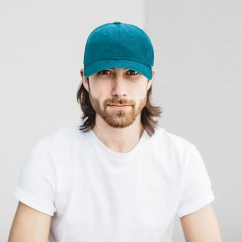 Edoneery Baseball Cap for Men and Women, Low Profile Washed Cotton Dad Hat - color: Lake Blue